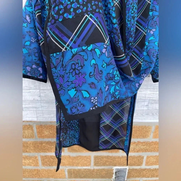 KOOS OF COURSE Blue and Purple Mixed Pattern Robe/Duster medium - Picture 6 of 8